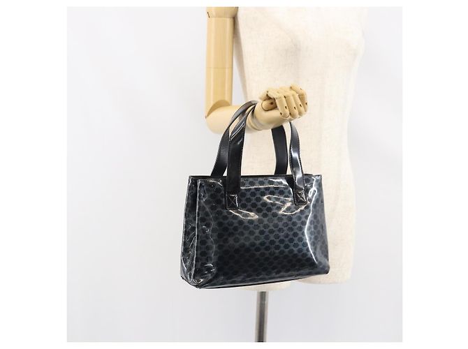 Céline Borsa a mano in tela Macadam CELINE in vinile nero Auth ti3537 - vista 22