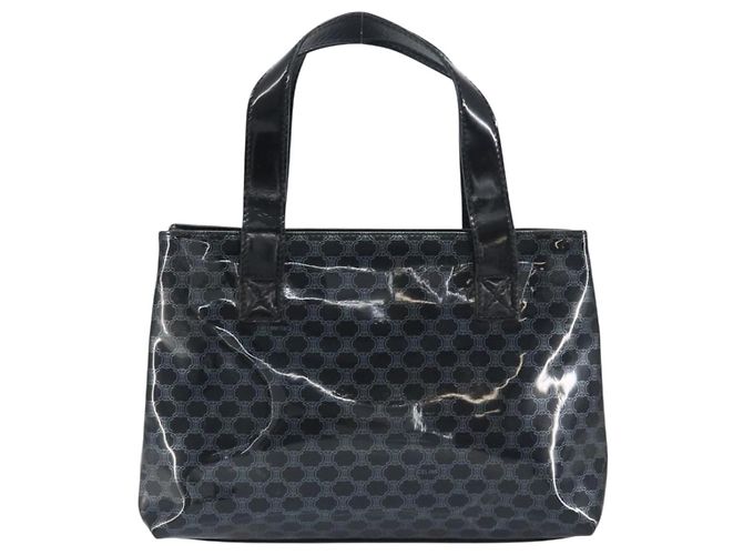 Céline Borsa a mano in tela Macadam CELINE in vinile nero Auth ti3537 - vista 3