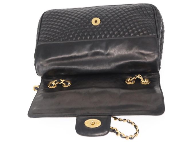 BALLY Borsa a Spalla a Catena Pelle Nera Oro Auth 157788 Nero D'oro - vista 15