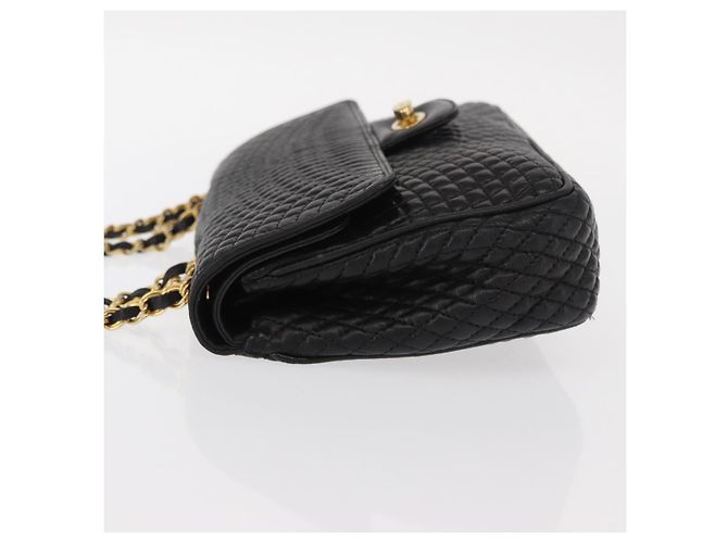 BALLY Borsa a Spalla a Catena Pelle Nera Oro Auth 157788 Nero D'oro - vista 5