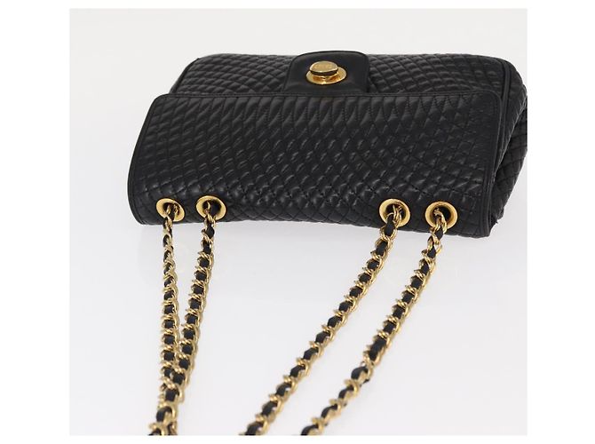 BALLY Borsa a Spalla a Catena Pelle Nera Oro Auth 157788 Nero D'oro - vista 6