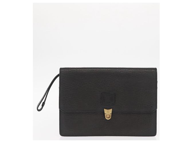 Autre Marque Borsa a mano Burberrys in pelle 2 pezzi nera e oro Auth bs31437 Nero D'oro - vista 10
