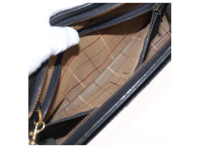 Autre Marque Borsa a mano Burberrys in pelle 2 pezzi nera e oro Auth bs31437 Nero D'oro - vista 9