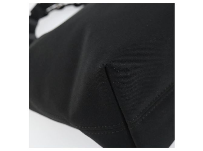 Borsa a mano Salvatore Ferragamo in tela nera e argento autentica bs31657 - vista 11