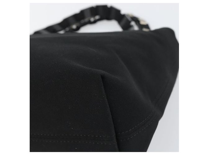 Borsa a mano Salvatore Ferragamo in tela nera e argento autentica bs31657 - vista 12