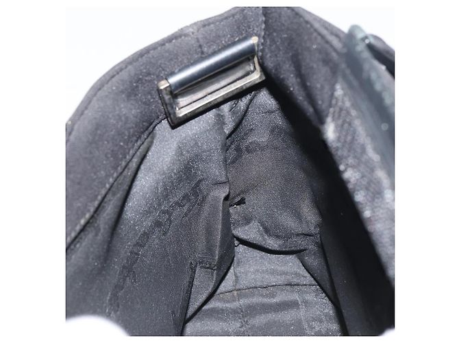 Borsa a mano Salvatore Ferragamo in tela nera e argento autentica bs31657 - vista 17