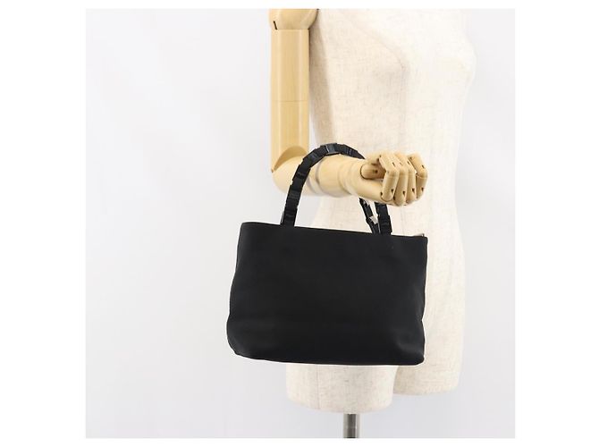 Borsa a mano Salvatore Ferragamo in tela nera e argento autentica bs31657 - vista 19
