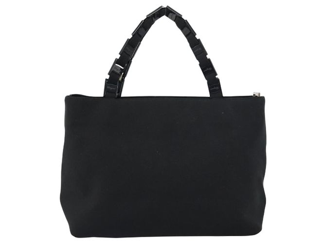 Borsa a mano Salvatore Ferragamo in tela nera e argento autentica bs31657 - vista 2