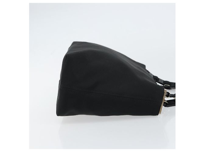 Borsa a mano Salvatore Ferragamo in tela nera e argento autentica bs31657 - vista 4