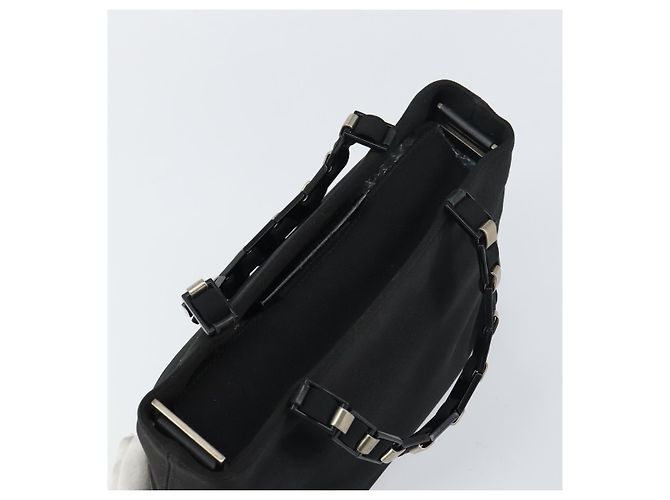 Borsa a mano Salvatore Ferragamo in tela nera e argento autentica bs31657 - vista 6