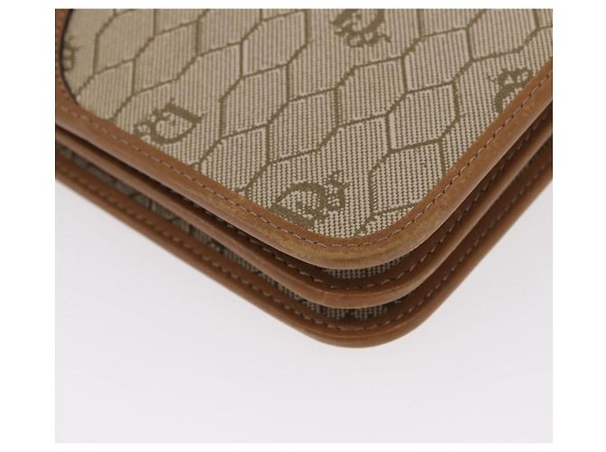 Borsa a spalla in tela Trotter Christian Dior beige e oro Auth BA8648 D'oro - vista 11