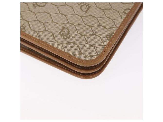 Borsa a spalla in tela Trotter Christian Dior beige e oro Auth BA8648 D'oro - vista 12