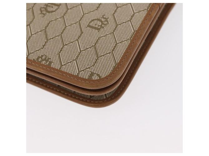 Borsa a spalla in tela Trotter Christian Dior beige e oro Auth BA8648 D'oro - vista 13