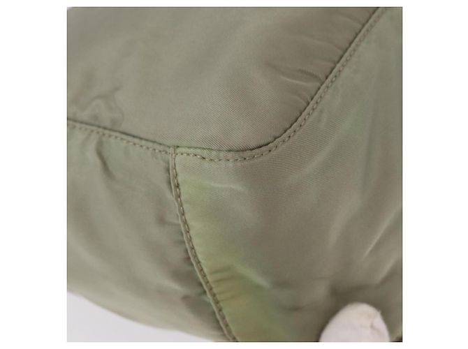 Bolsa de Ombro PRADA Nylon Verde Ouro Auth 155214 Dourado - vista 15
