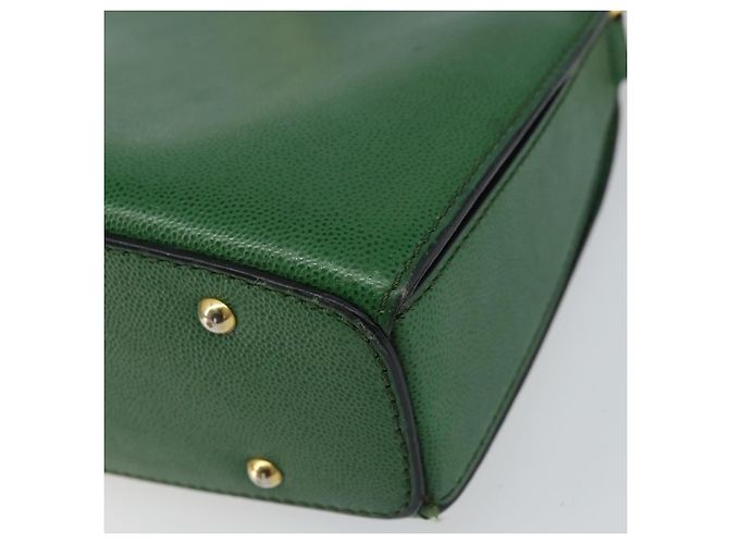 Céline Bolso de Hombro CELINE de Cuero Verde Dorado Auth 156882 - vista 10