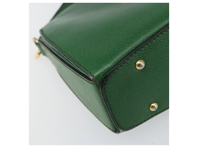 Céline Bolso de Hombro CELINE de Cuero Verde Dorado Auth 156882 - vista 11