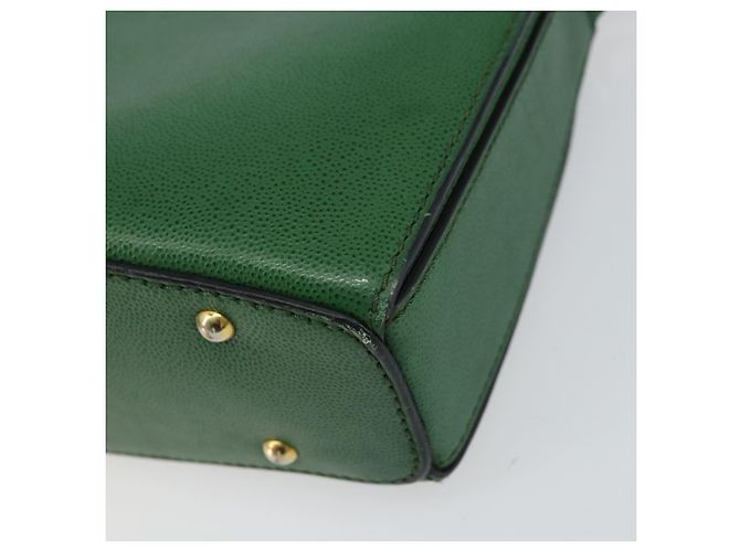 Céline Bolso de Hombro CELINE de Cuero Verde Dorado Auth 156882 - vista 12