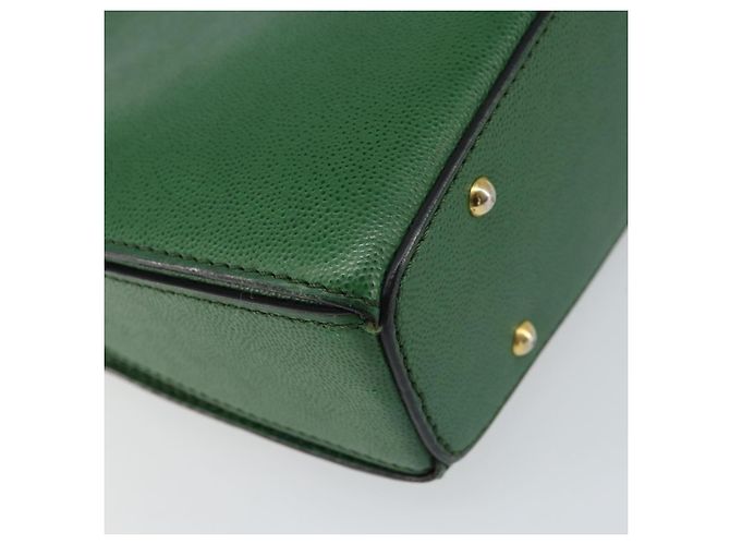 Céline Bolso de Hombro CELINE de Cuero Verde Dorado Auth 156882 - vista 13