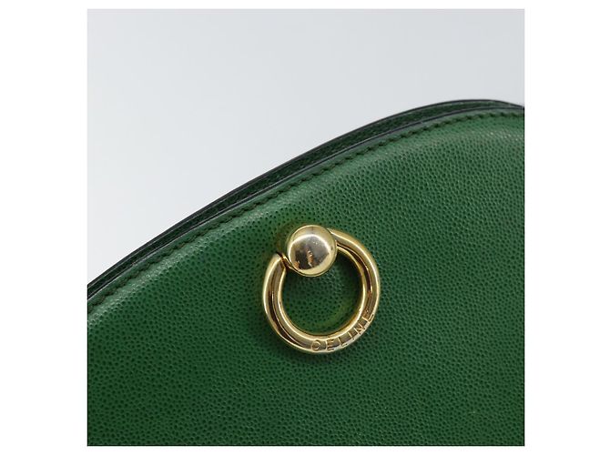 Céline Bolso de Hombro CELINE de Cuero Verde Dorado Auth 156882 - vista 14