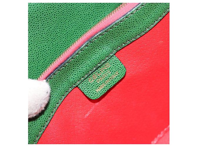 Céline Bolso de Hombro CELINE de Cuero Verde Dorado Auth 156882 - vista 15