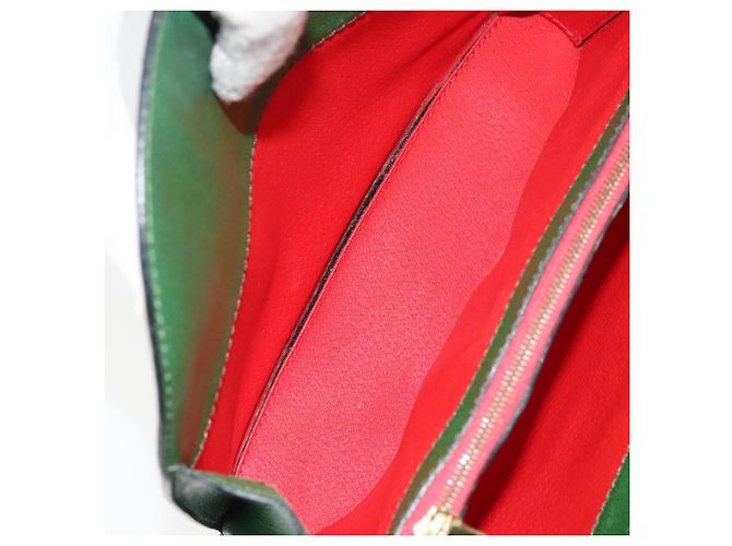 Céline Bolso de Hombro CELINE de Cuero Verde Dorado Auth 156882 - vista 16