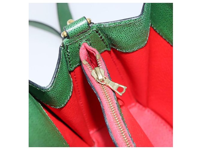 Céline Bolso de Hombro CELINE de Cuero Verde Dorado Auth 156882 - vista 19