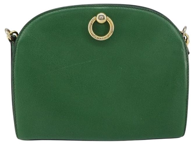 Céline Bolso de Hombro CELINE de Cuero Verde Dorado Auth 156882 - vista 2
