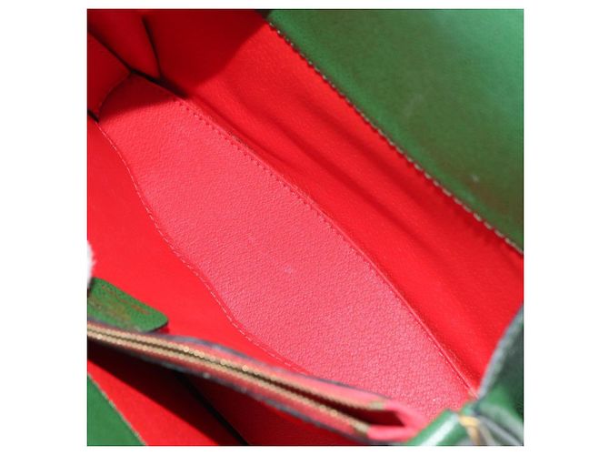 Céline Bolso de Hombro CELINE de Cuero Verde Dorado Auth 156882 - vista 21
