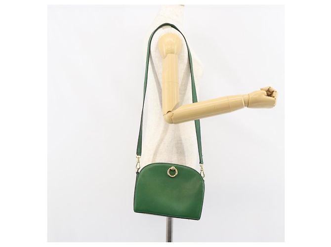 Céline Bolso de Hombro CELINE de Cuero Verde Dorado Auth 156882 - vista 23