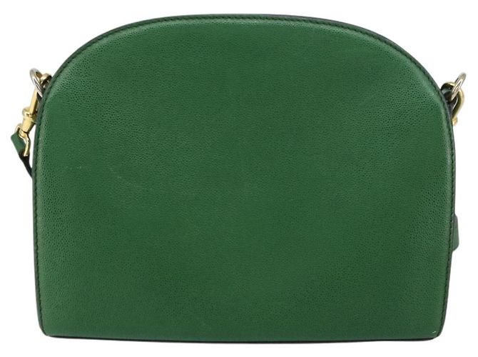 Céline Bolso de Hombro CELINE de Cuero Verde Dorado Auth 156882 - vista 3