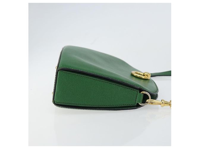 Céline Bolso de Hombro CELINE de Cuero Verde Dorado Auth 156882 - vista 4