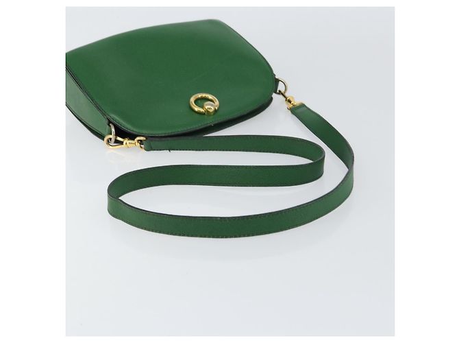 Céline Bolso de Hombro CELINE de Cuero Verde Dorado Auth 156882 - vista 7