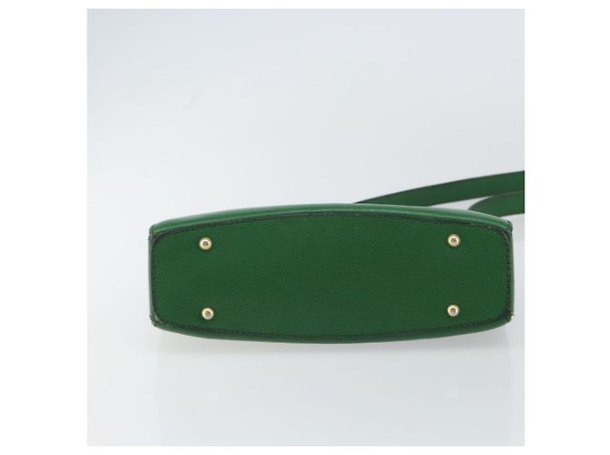 Céline Bolso de Hombro CELINE de Cuero Verde Dorado Auth 156882 - vista 9