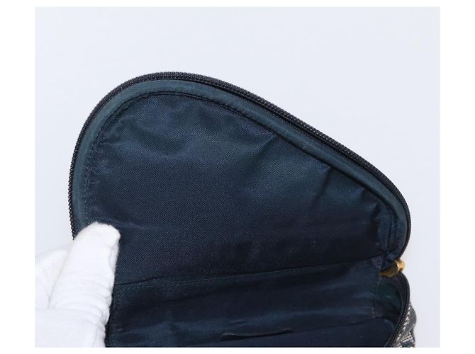 Christian Dior Trotter Canvas Satteltasche Navy Gold Auth 157216 Golden Marineblau - Ansicht 14