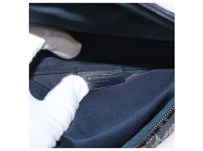 Christian Dior Trotter Canvas Satteltasche Navy Gold Auth 157216 Golden Marineblau - Ansicht 15