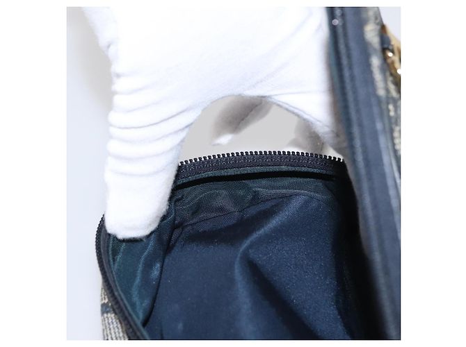 Christian Dior Trotter Canvas Satteltasche Navy Gold Auth 157216 Golden Marineblau - Ansicht 18