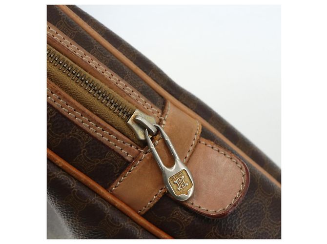 Céline Borsa da lavoro in tela Macadam CELINE PVC marrone oro Auth ti3555 D'oro - vista 14