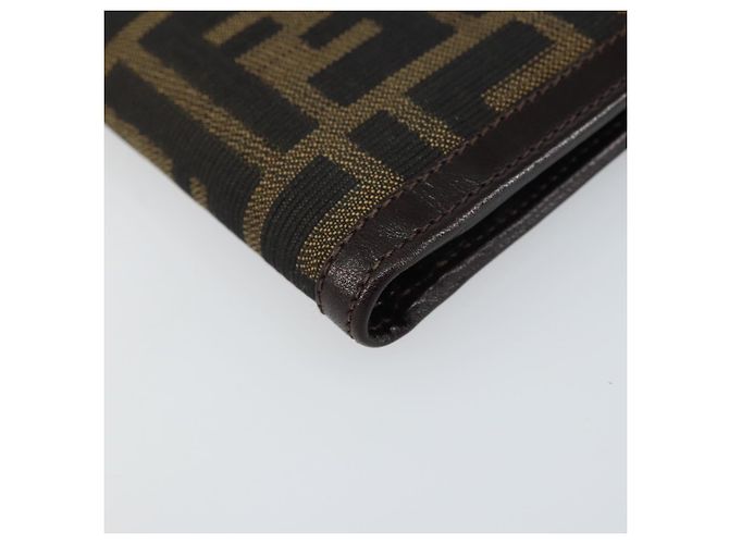 FENDI Zucca Canvas Geldbörse Schwarz Braun Auth am10042V - Ansicht 14