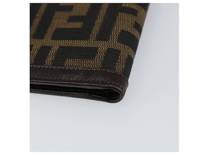 FENDI Zucca Canvas Geldbörse Schwarz Braun Auth am10042V - Ansicht 15