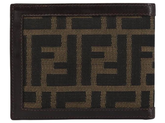 FENDI Zucca Canvas Geldbörse Schwarz Braun Auth am10042V - Ansicht 2