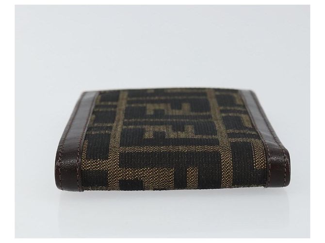 FENDI Zucca Canvas Geldbörse Schwarz Braun Auth am10042V - Ansicht 4