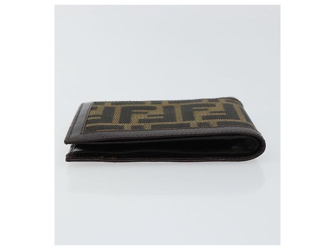 FENDI Zucca Canvas Geldbörse Schwarz Braun Auth am10042V - Ansicht 5