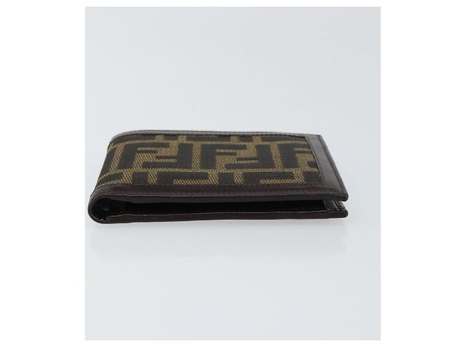 FENDI Zucca Canvas Geldbörse Schwarz Braun Auth am10042V - Ansicht 6