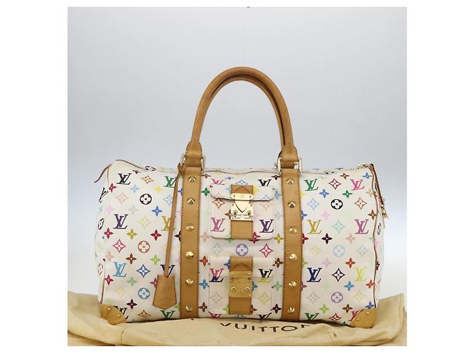 LOUIS VUITTON Keepall 45 Tasche Monogram Multicolor Weiß M92641 LV Auth BA8992SAV - Ansicht 12