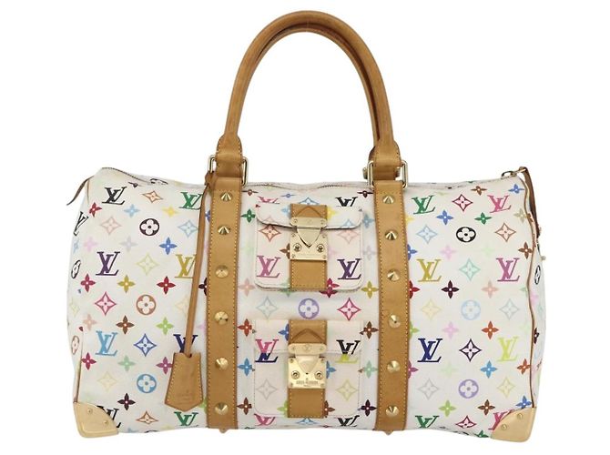 LOUIS VUITTON Keepall 45 Tasche Monogram Multicolor Weiß M92641 LV Auth BA8992SAV - Ansicht 13
