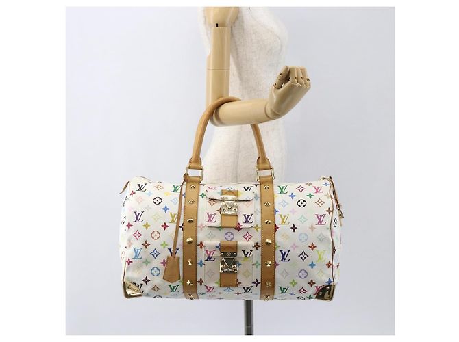 LOUIS VUITTON Keepall 45 Tasche Monogram Multicolor Weiß M92641 LV Auth BA8992SAV - Ansicht 25