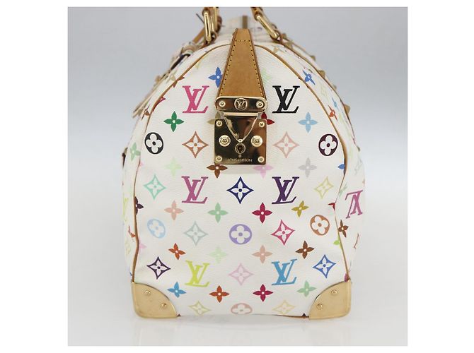 LOUIS VUITTON Keepall 45 Tasche Monogram Multicolor Weiß M92641 LV Auth BA8992SAV - Ansicht 4
