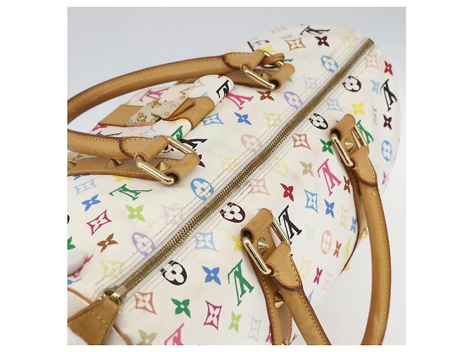LOUIS VUITTON Keepall 45 Tasche Monogram Multicolor Weiß M92641 LV Auth BA8992SAV - Ansicht 6