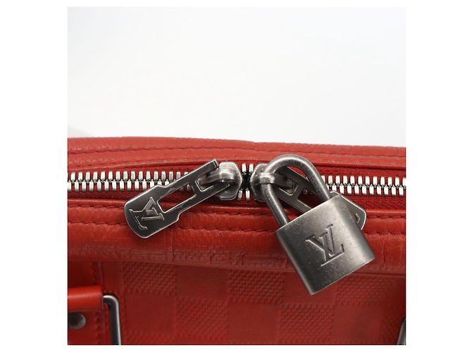 LOUIS VUITTON Borsa Porta Documenti da Viaggio Damier Infini N41143 Auth 156333 Arancione - vista 10