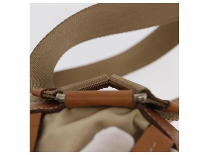 PRADA Backpack Nylon Beige Silver Auth 155293 Silvery - view 14